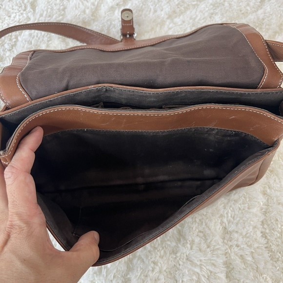 Hobo International Saddle Bag Messenger Brown Leather Shoulder Satchel Purse - Picture 11 of 16